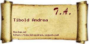 Tibold Andrea névjegykártya